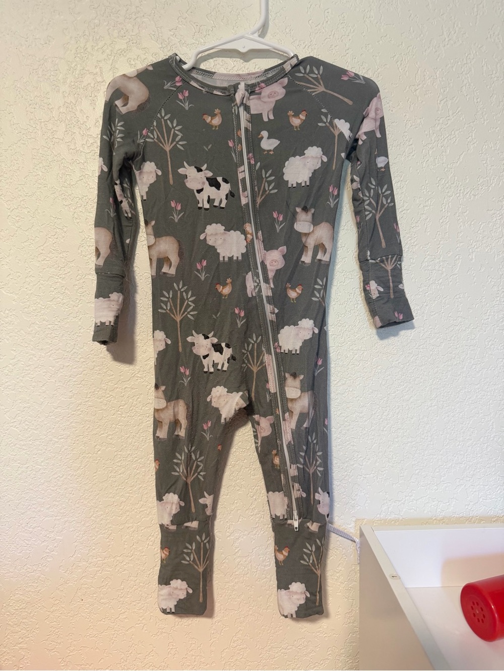 Baby Farm Cow Duck Barnyard Bamboo Zippie One Piece Pajamas 6-12 Months